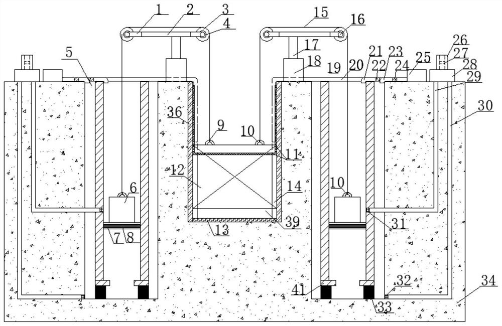 A landscape gate equipped with a piston gate opening and closing device and its operation method