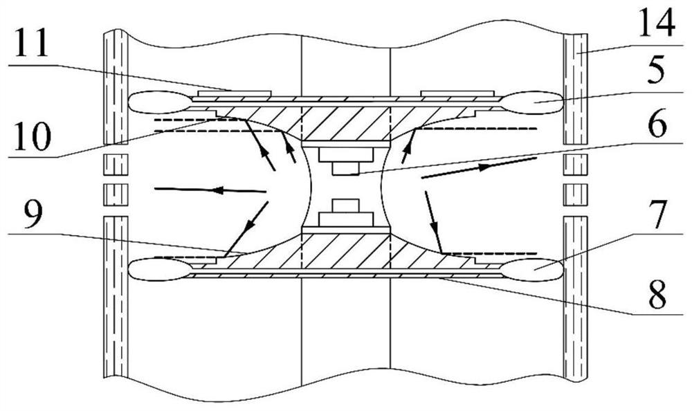 Coupling wave-gathering surface-shaped energy blocking synergistic device