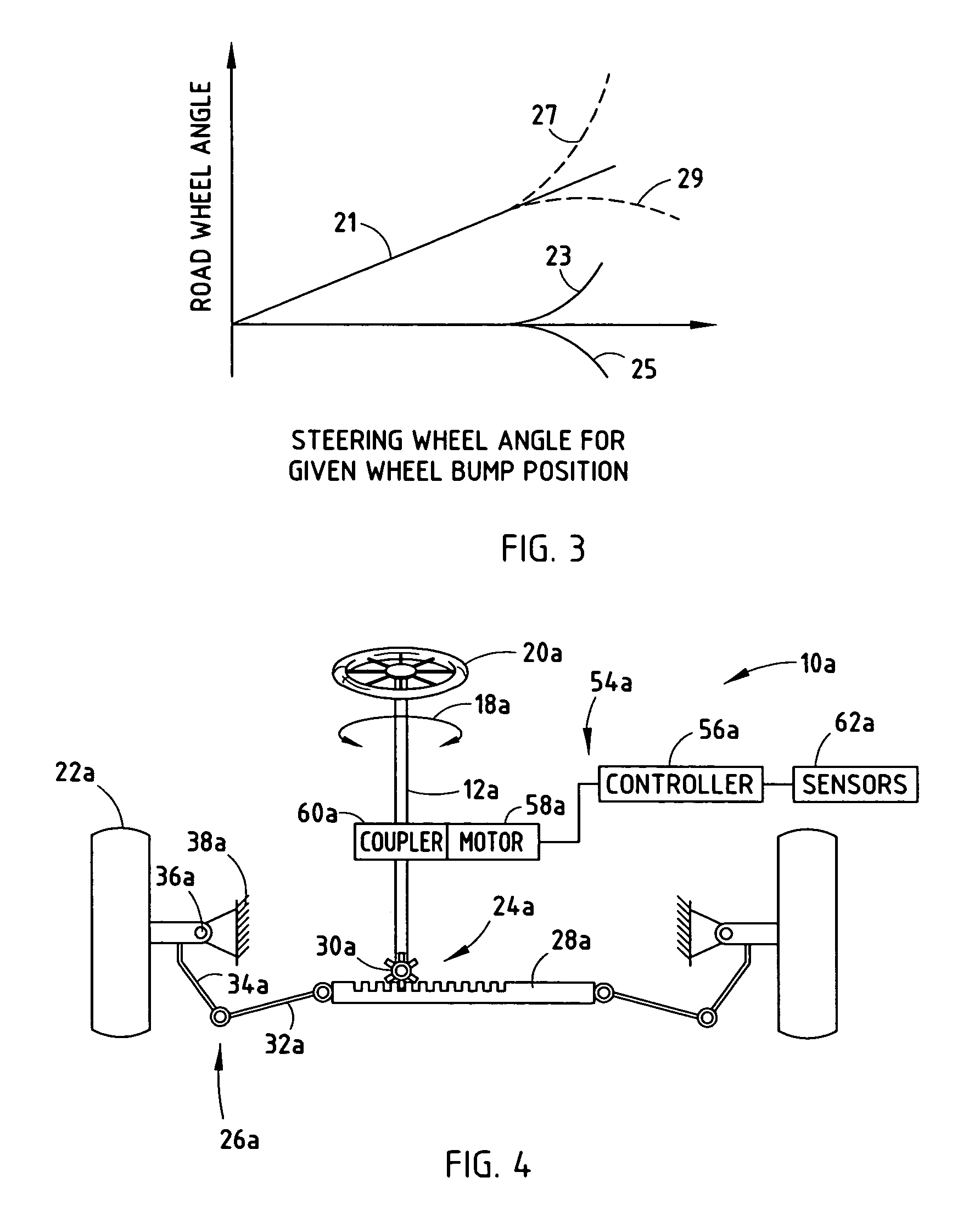Vehicle steering system for kickback reduction