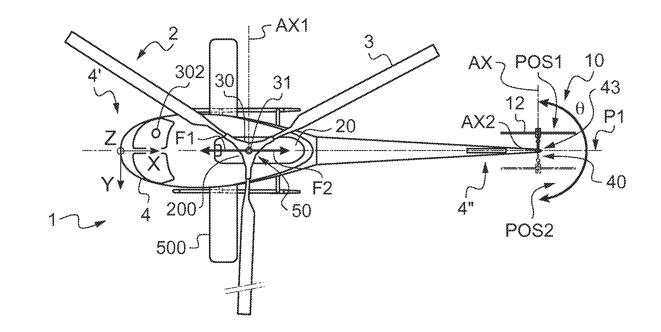 Aircraft provided with a swiveling tail rotor, and an associated method