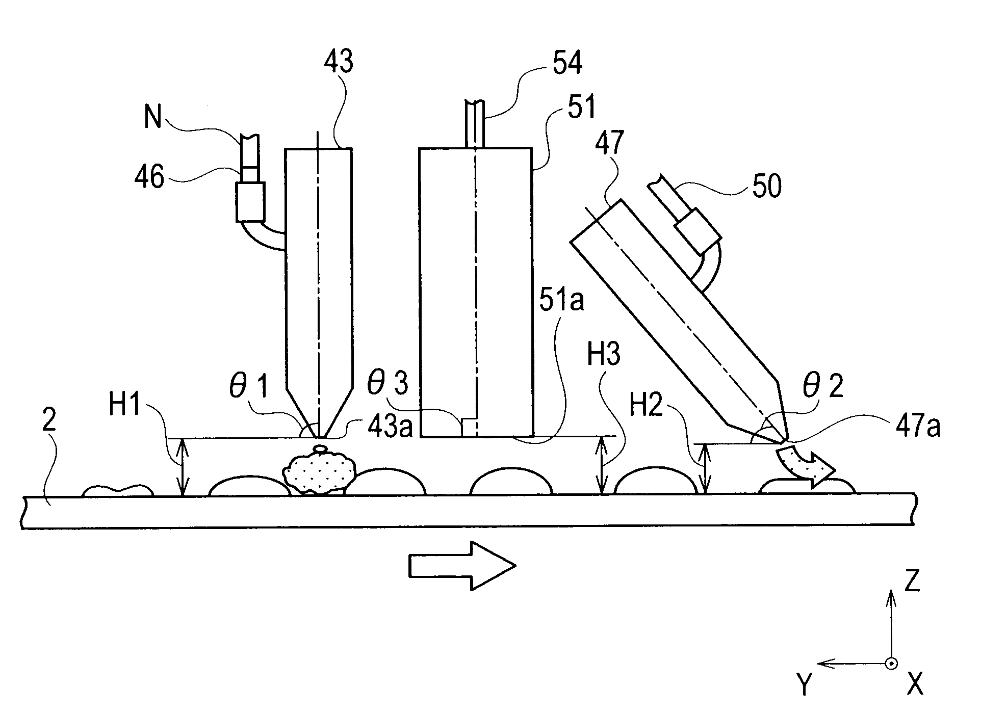 Coater, method for manufacturing coated article, and fluid blowing