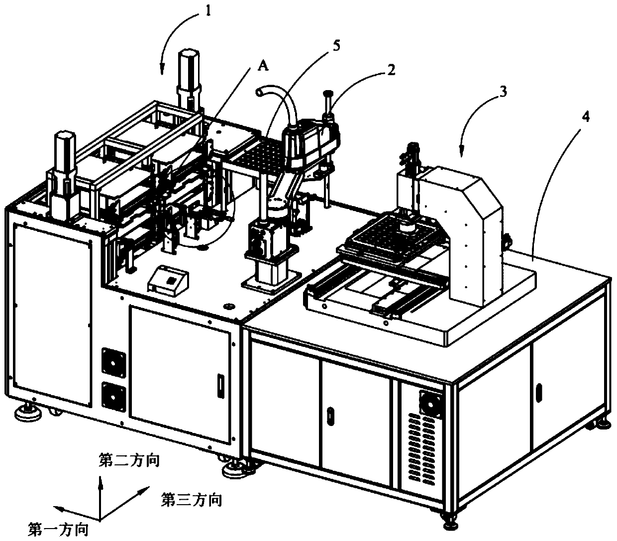 Automatic feeding and discharging mechanism and Mini LED screen chip testing device