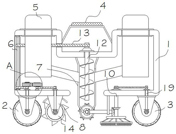 Fertilizer spreading device with soil turning capability for improving soil fertility