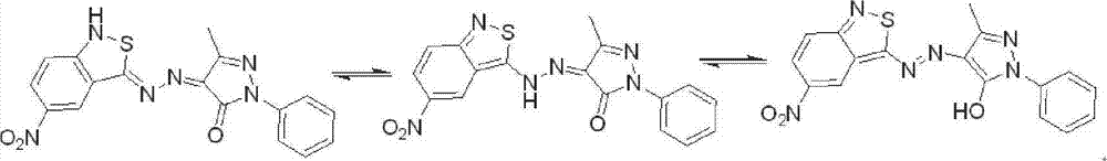 Benzo isothiazole azo pyrazolone disperse dye as well as preparation method and use thereof