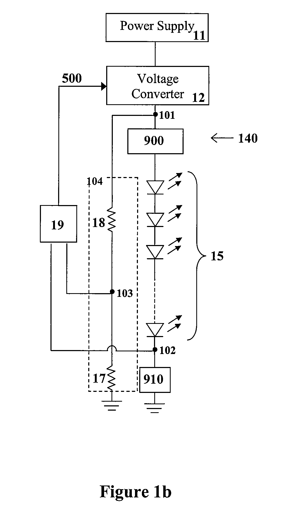 Switched constant current driving and control circuit