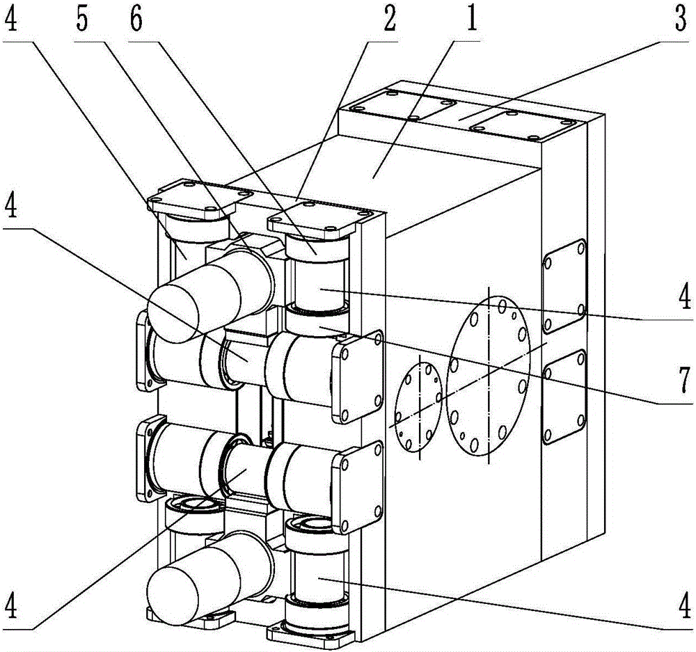 A reciprocating impact mining apparatus mounted with fitted rolling guide rotation-stopping assembly blocks for implementing a guide rotation-stopping method for mounting the fitted rolling guide rotation-stopping assembly blocks