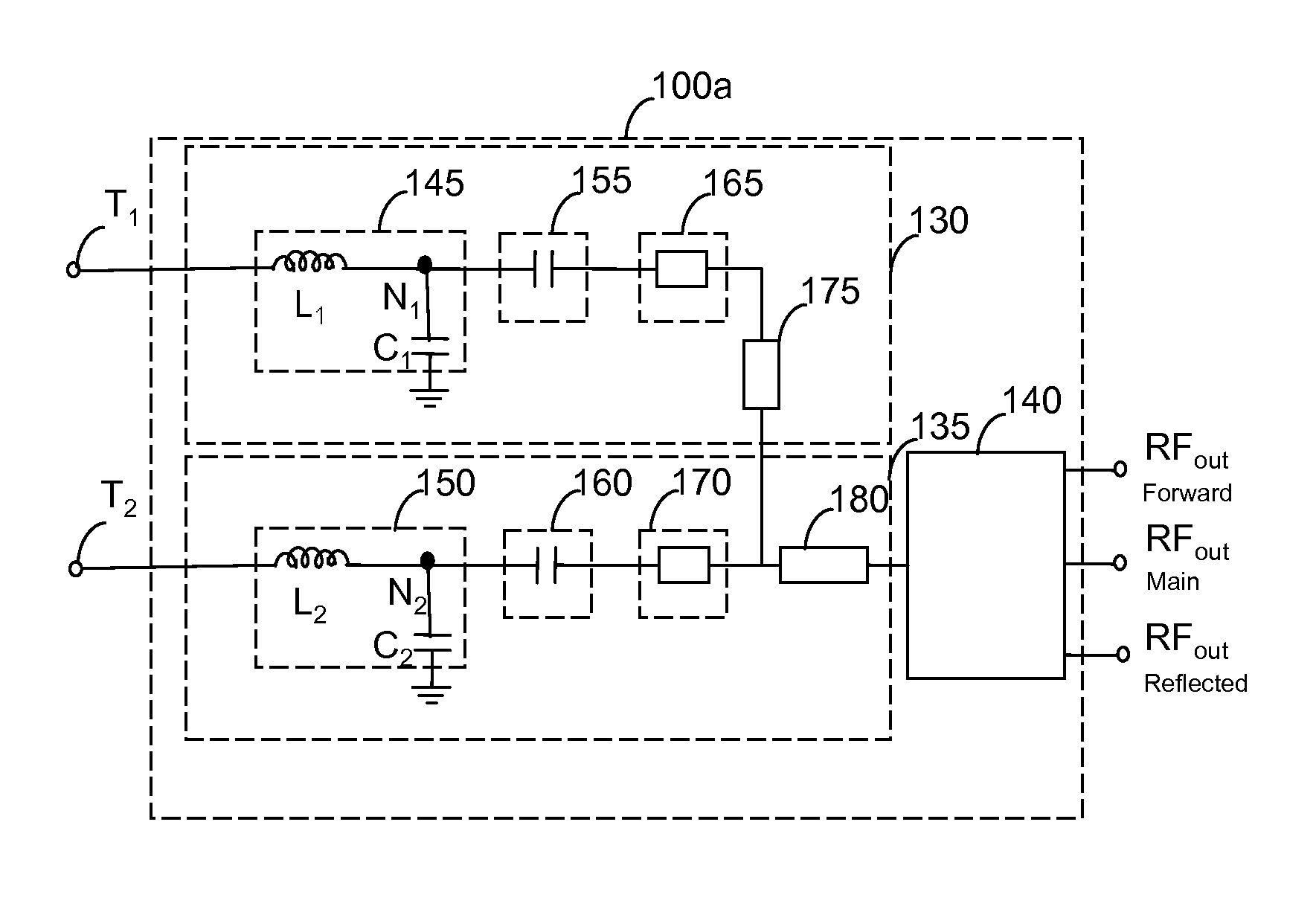 Integrated output combiner for amplifier system