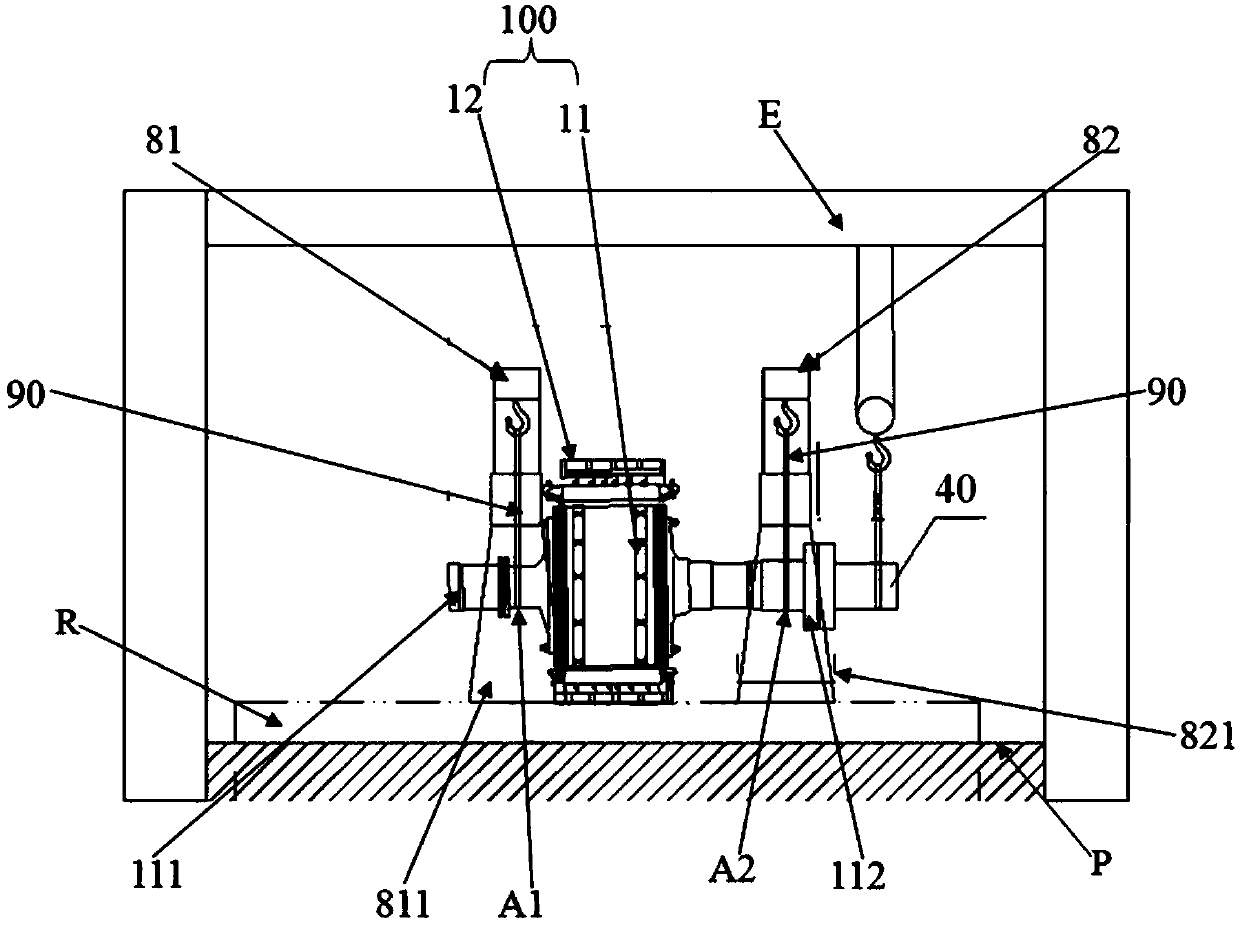 Limit short shaft hydraulic motor core pulling method