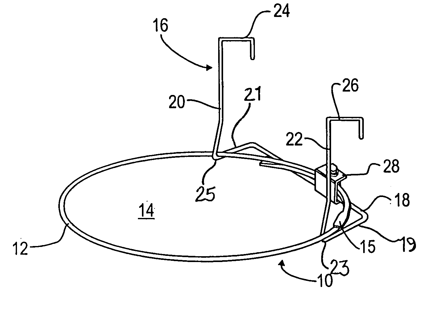 Receptacle support device for balcony or railing