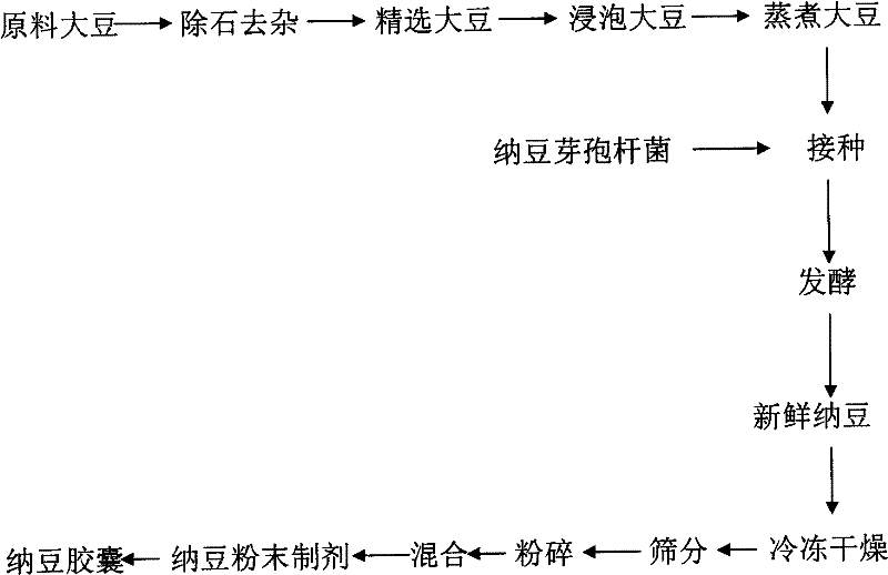 A kind of preparation method of natto capsule