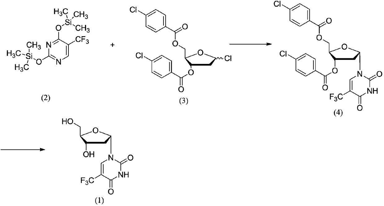 Method for synthesizing trifluridine process impurity