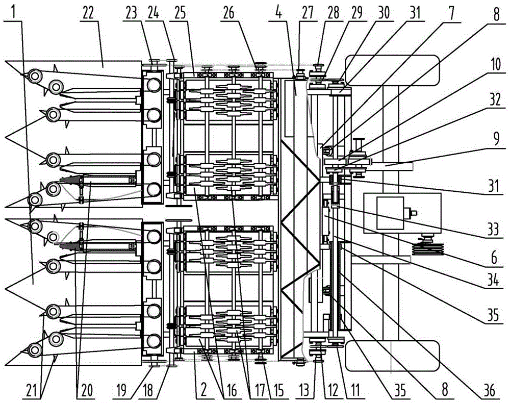 A corn harvester ear picking platform with adjustable row spacing and peelable