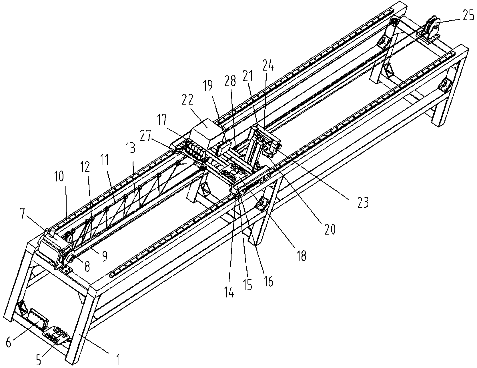 Servo rope type hot forging piece axial dimension detection apparatus