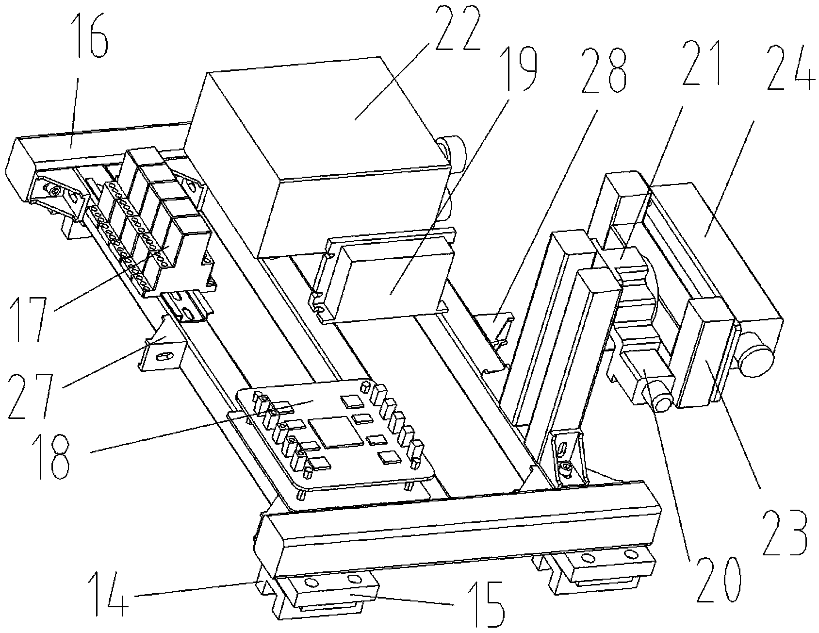 Servo rope type hot forging piece axial dimension detection apparatus