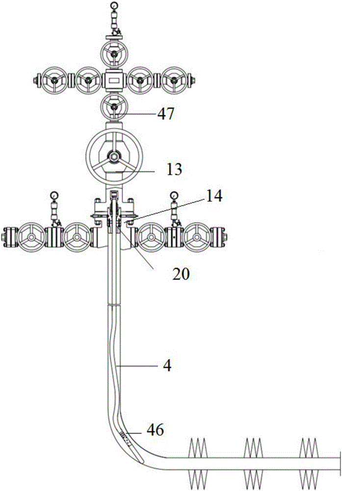 Built-in continuous oil tube well completion tube column and construction method thereof