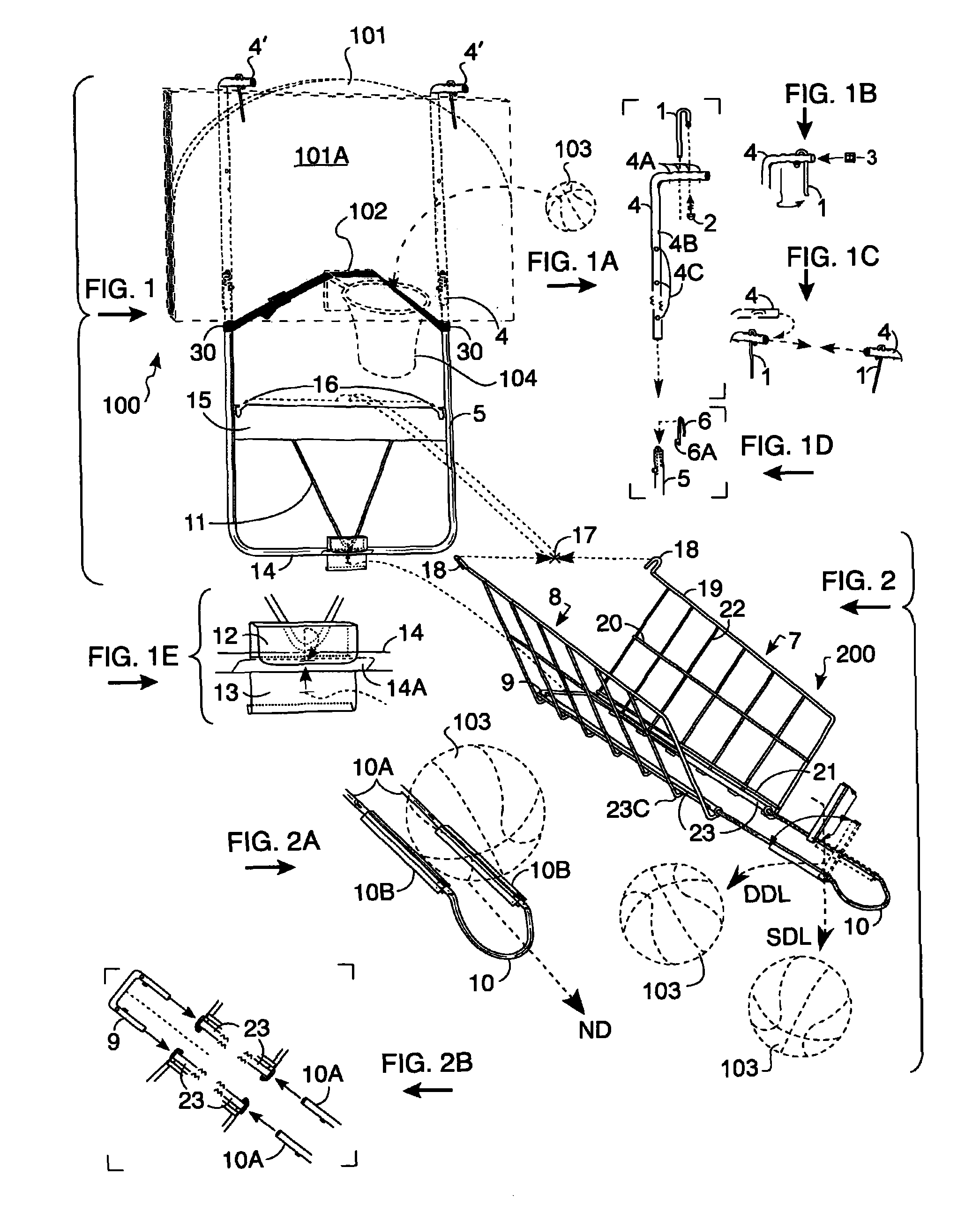 Basketball return apparatus with track extender and deflector