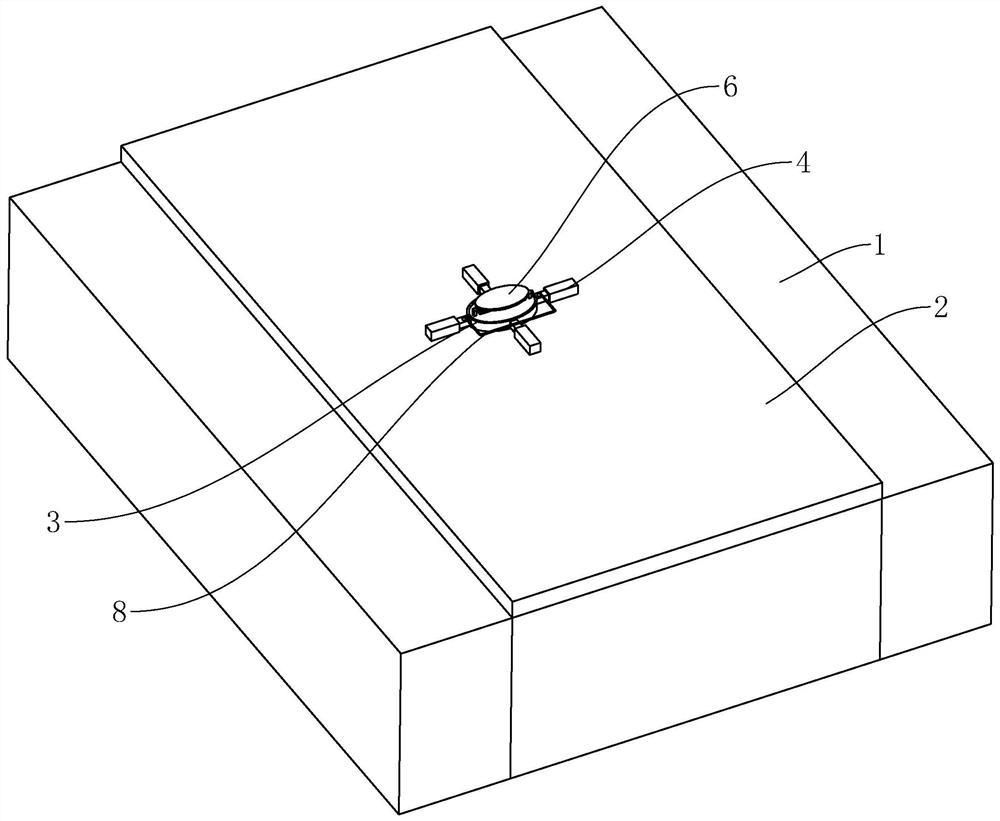 Anchoring lawn and construction process thereof