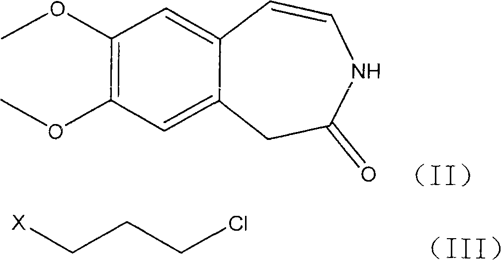 Preparation of 3-(3-chlorine propyl)-7, 8-di methoxy-1, 3-dihydrogen-2H-3-benzo aza -ketone