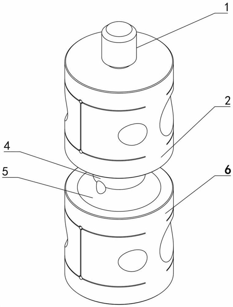 A loading device and method for asymmetric cyclic loading of a test piece