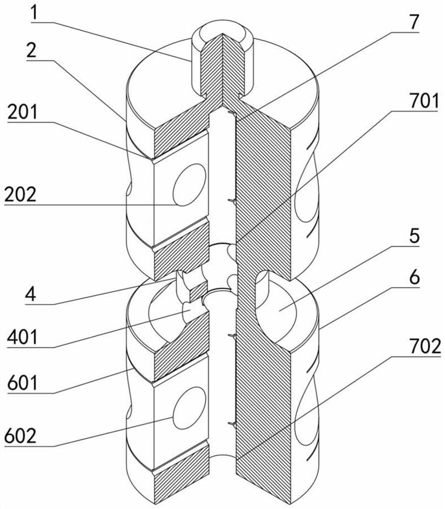 A loading device and method for asymmetric cyclic loading of a test piece