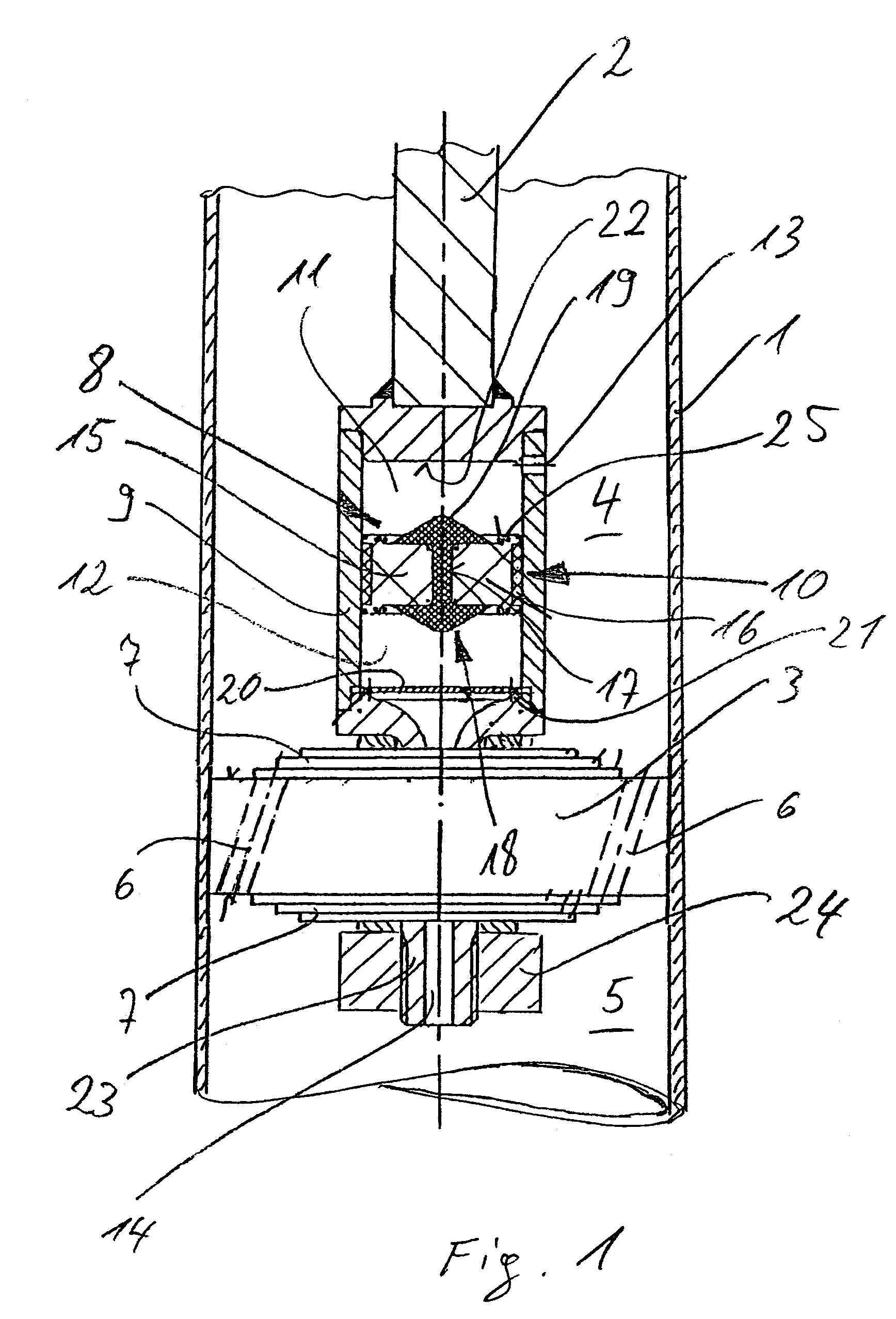 Dashpot with amplitude-dependent shock absorption