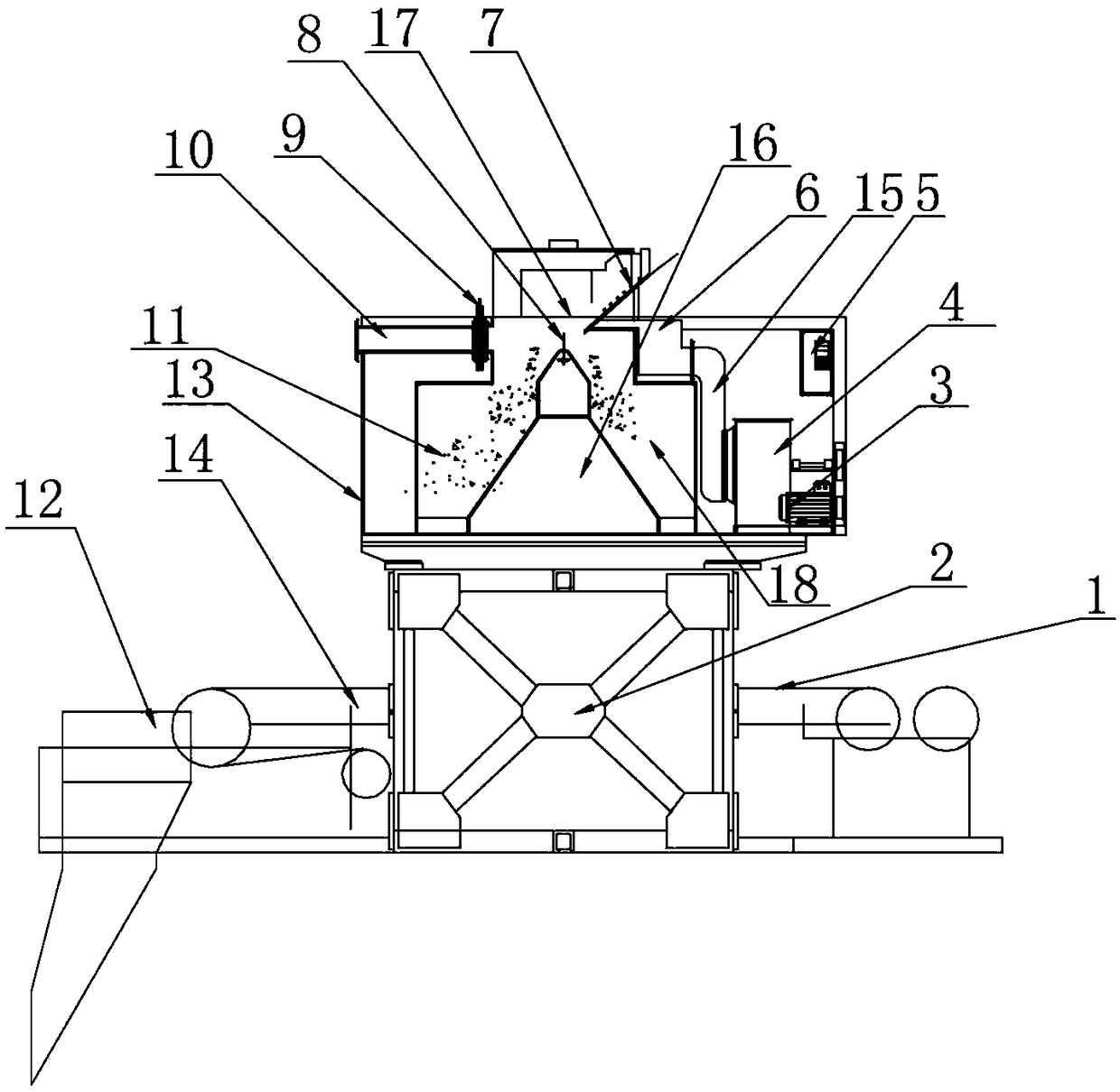 Pneumatic concentrating machine