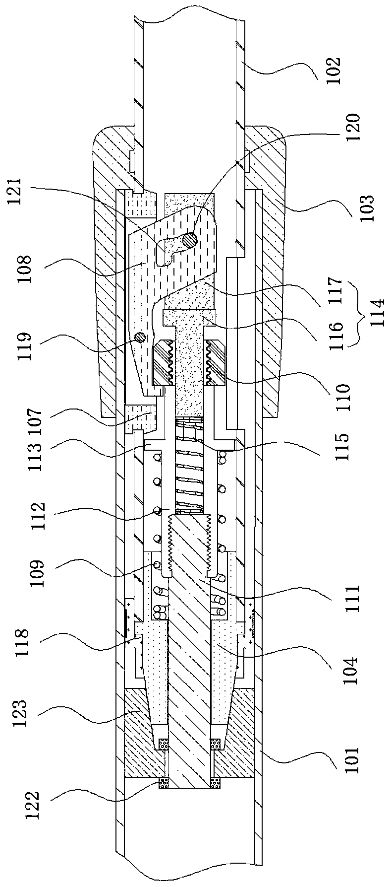 Two-way automatic locking device in the tube