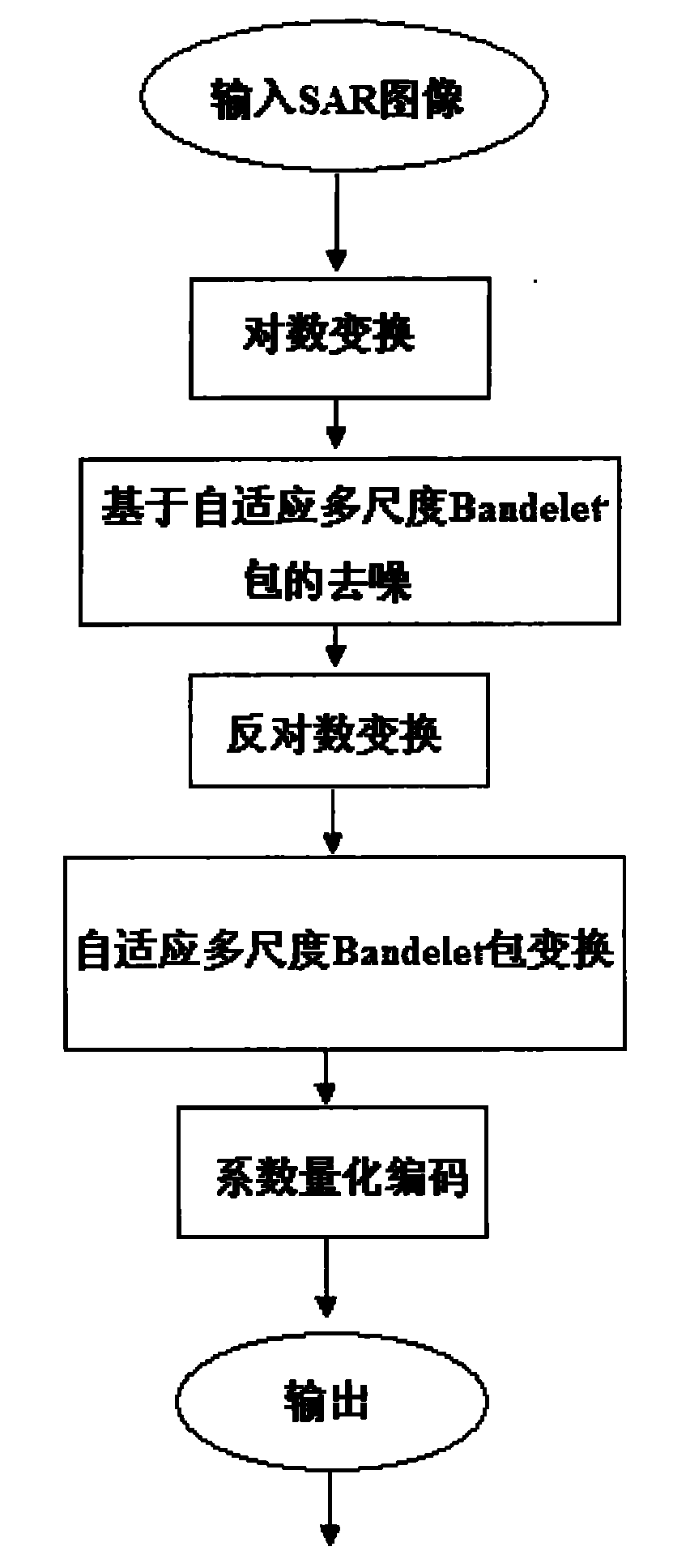 SAR image denoising compressing method based on adaptive multi-dimension Bandelet packet