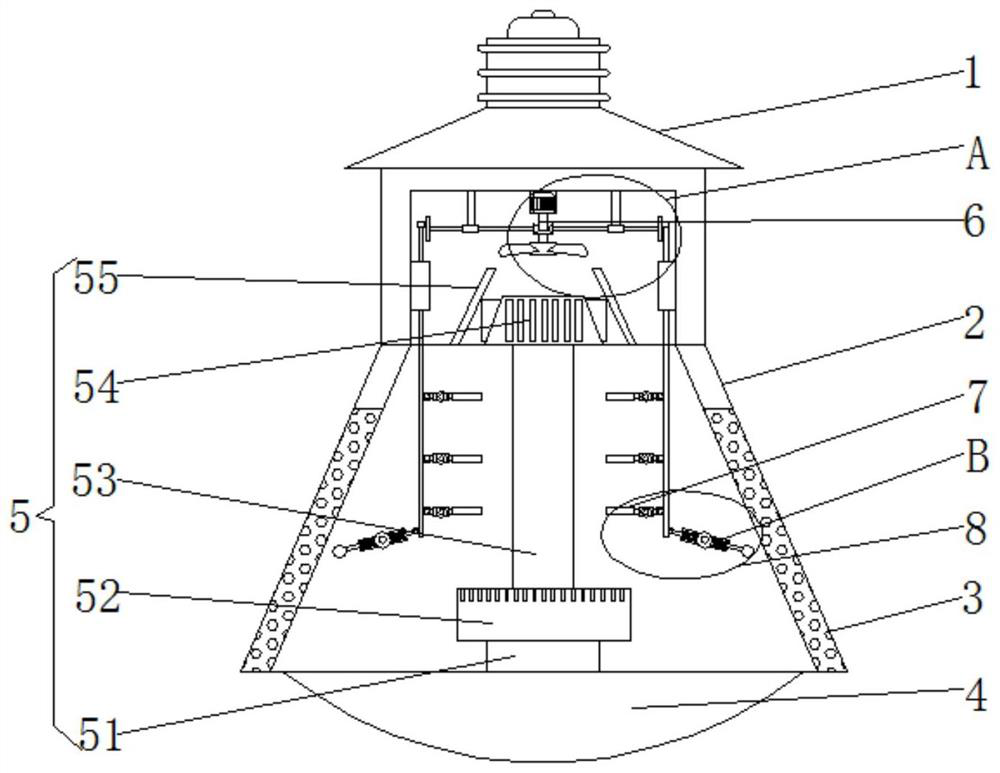 Heat conduction device and heat conduction method for LED high-power lighting lamp