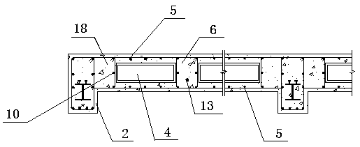 Floor system composed of GRC hollow box body composite boards and construction method thereof