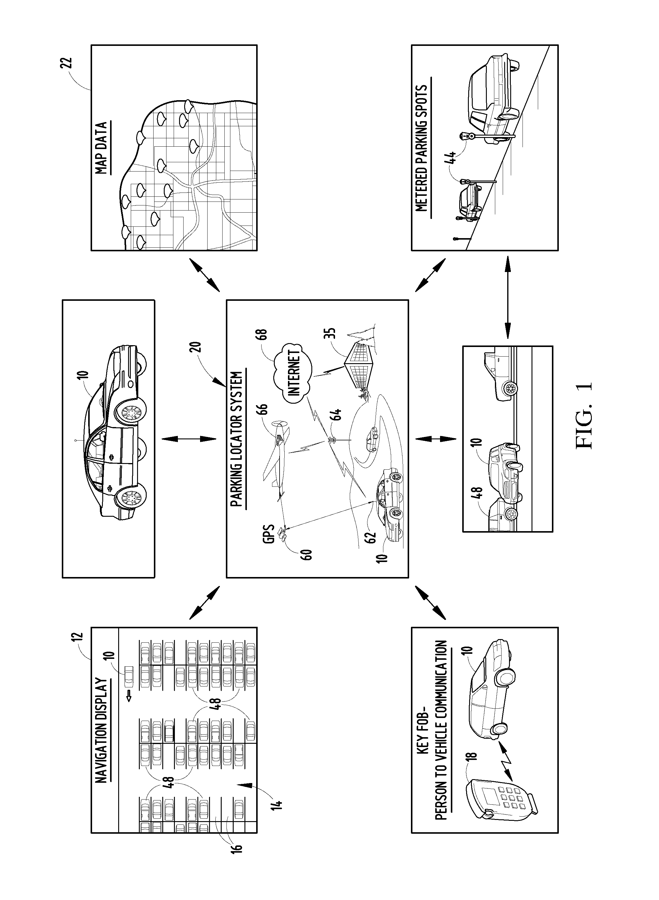 Vehicle parking spot locator system and method using connected vehicles