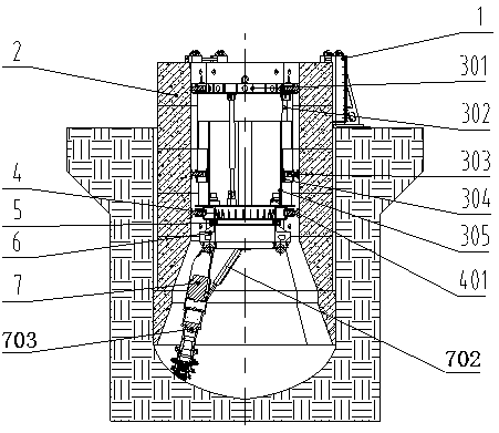 Shaft boring machine by open caisson method and construction method thereof