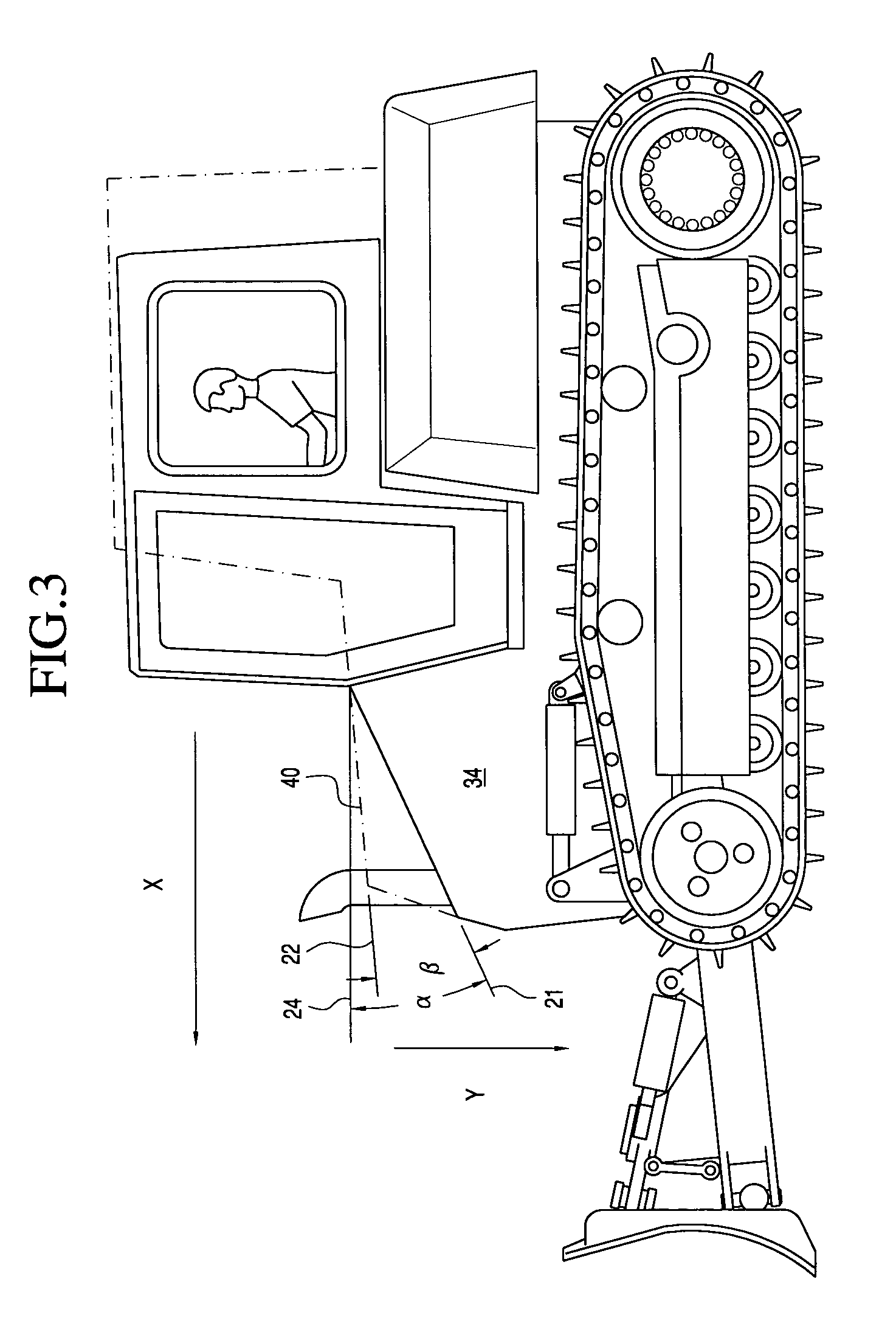 Bulldozer with improved visibility