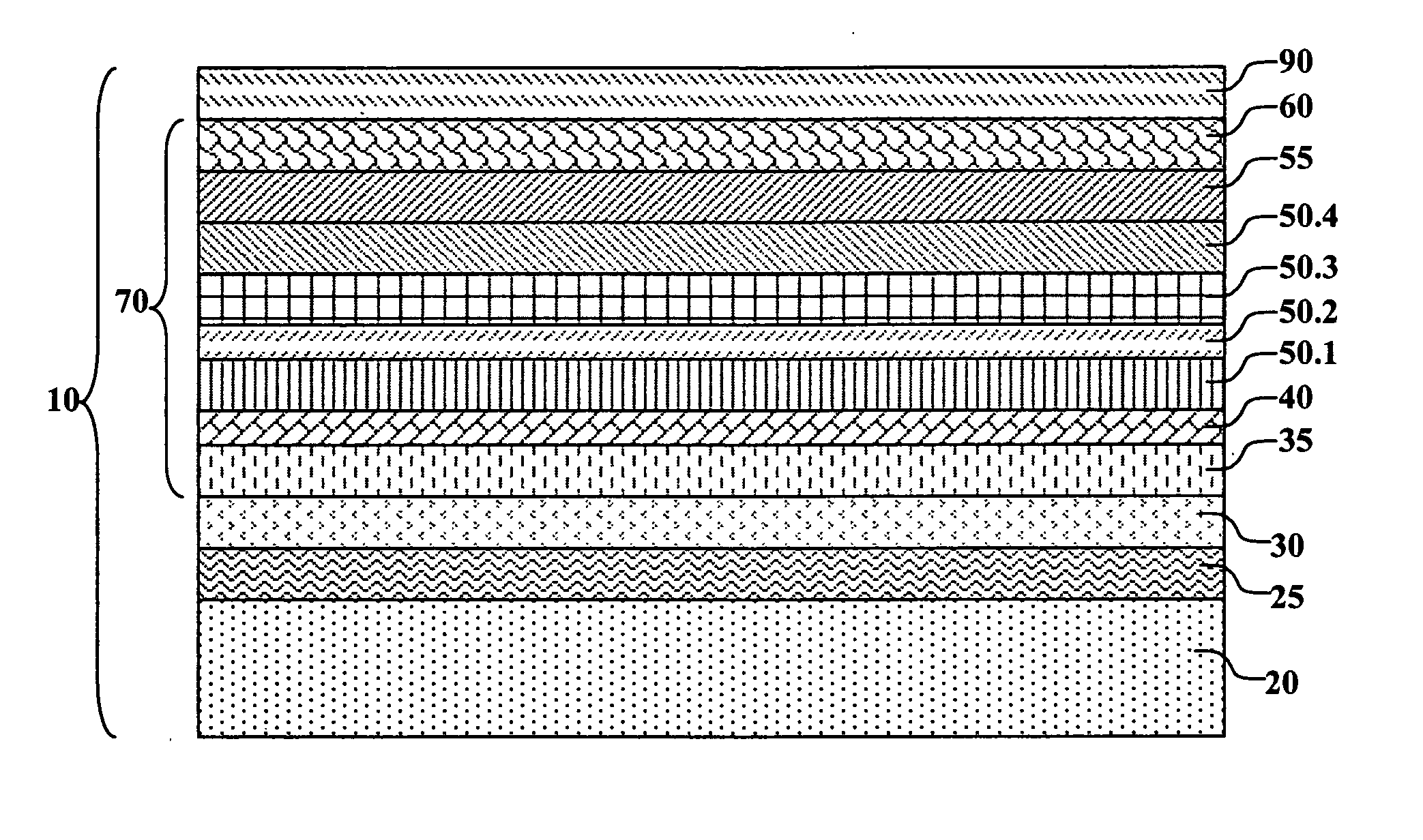 Efficient white-light OLED display with filters