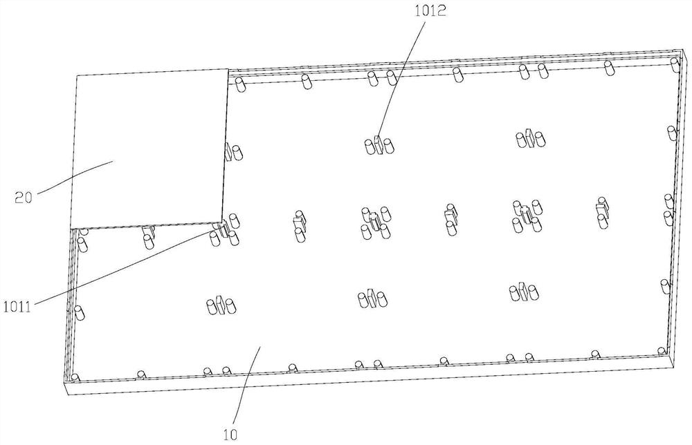 Structure for solving splicing height difference between single modules by post-processing PCB (Printed Circuit Board) substrate