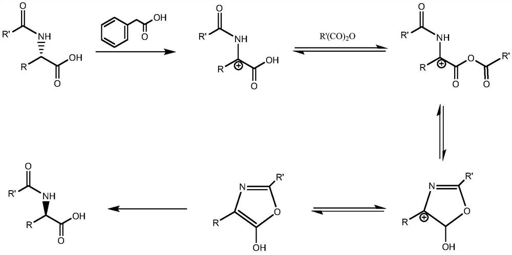 A kind of racemization method of chiral n-phenylacetyl amino acid and its derivatives