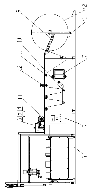Automatic bag feeding device of bag hanging manipulator as well as production method