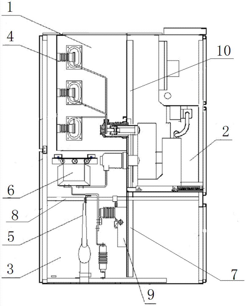 High-voltage switch cabinet capable of changing position of grounding switch and position of current transformer