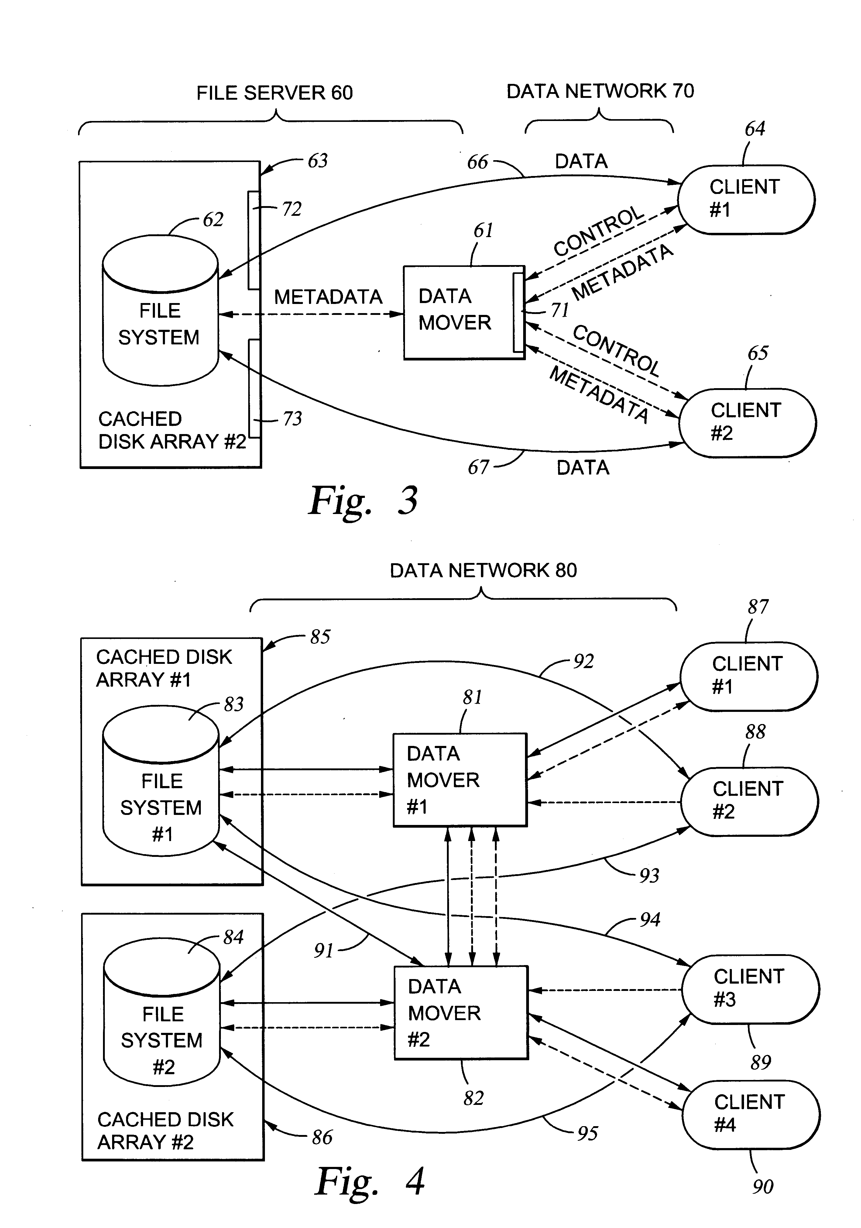 File server system using file system storage, data movers, and an exchange of meta data among data movers for file locking and direct access to shared file systems