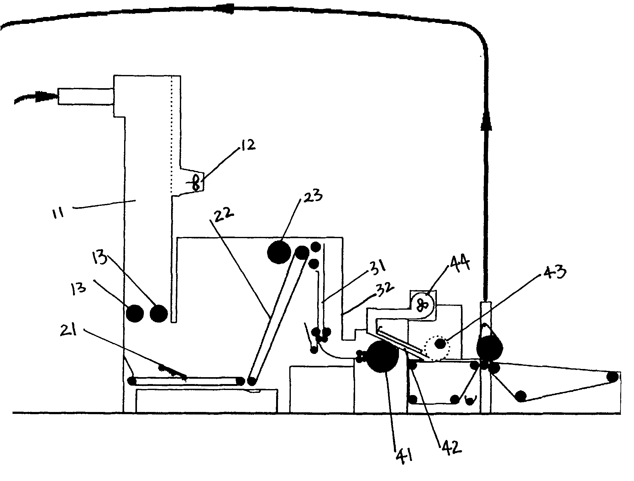 Airflow air laid fiber cotton preparing process and manufactured fibre cotton