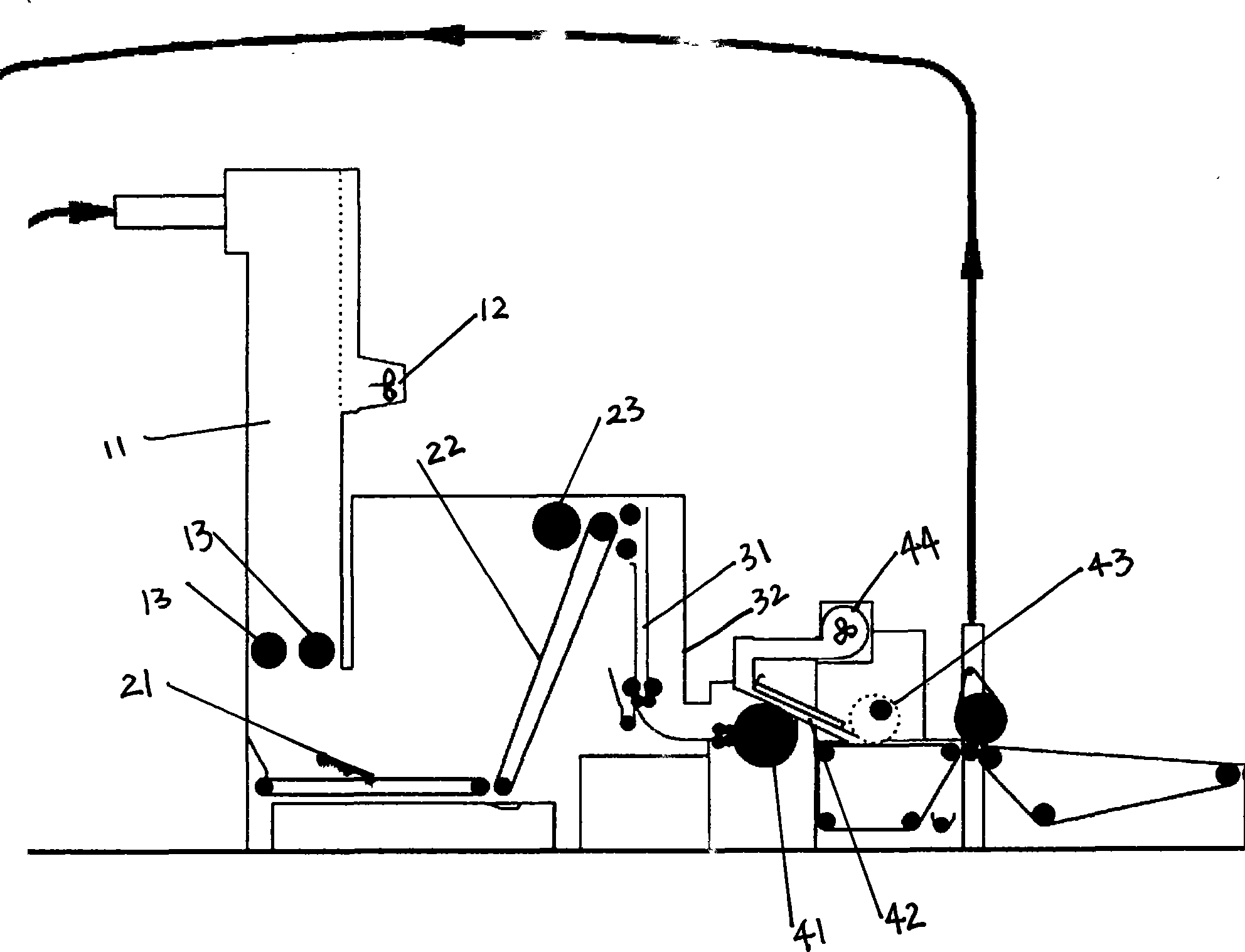 Airflow air laid fiber cotton preparing process and manufactured fibre cotton