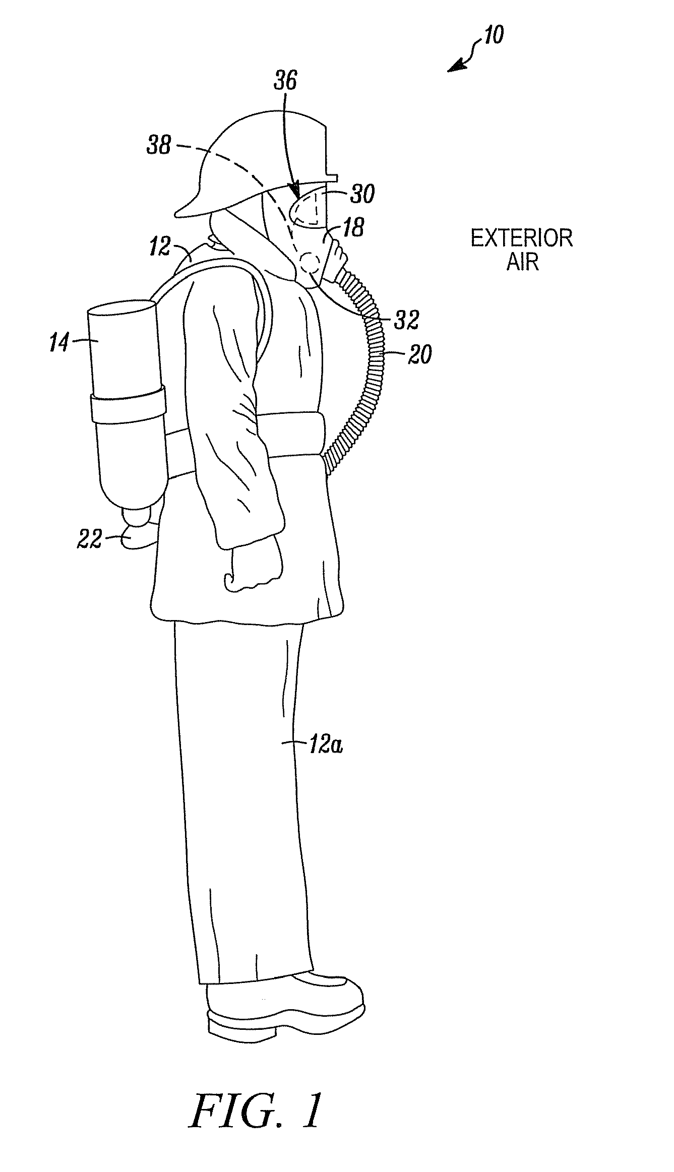 Breathing apparatus with sensor