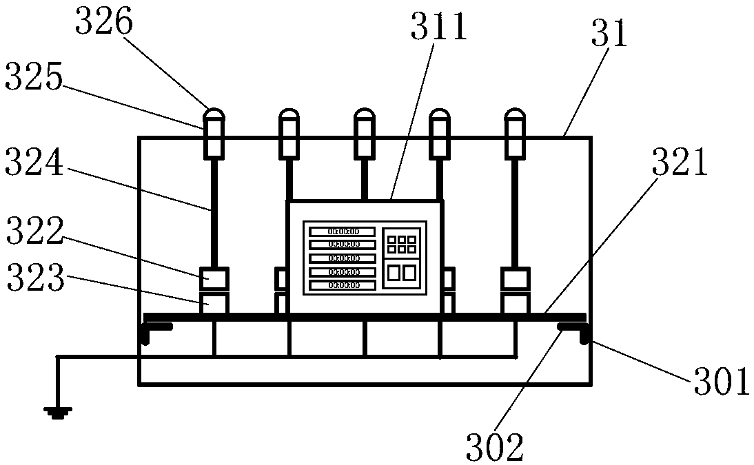Multi-channel synchronous corona resistance lifetime testing device for insulating material under electric heating aging environment