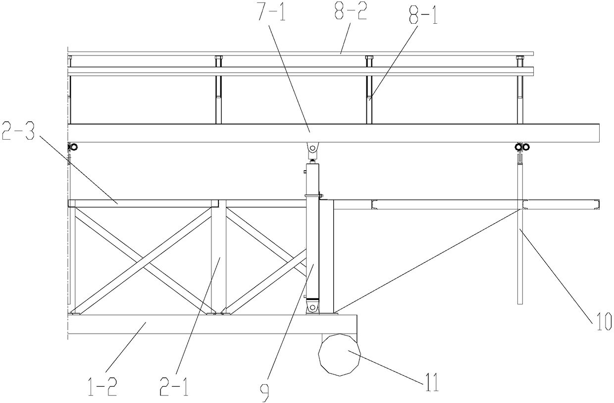 Trolley for open cut culvert and tunnel wall reinforcement mesh frame horizontal moving assembly system and construction method