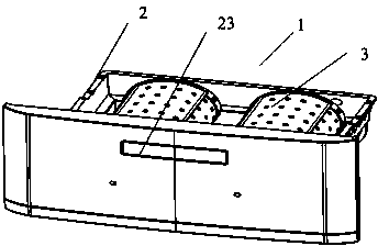Small roller for containing washings and drawer assembly using same