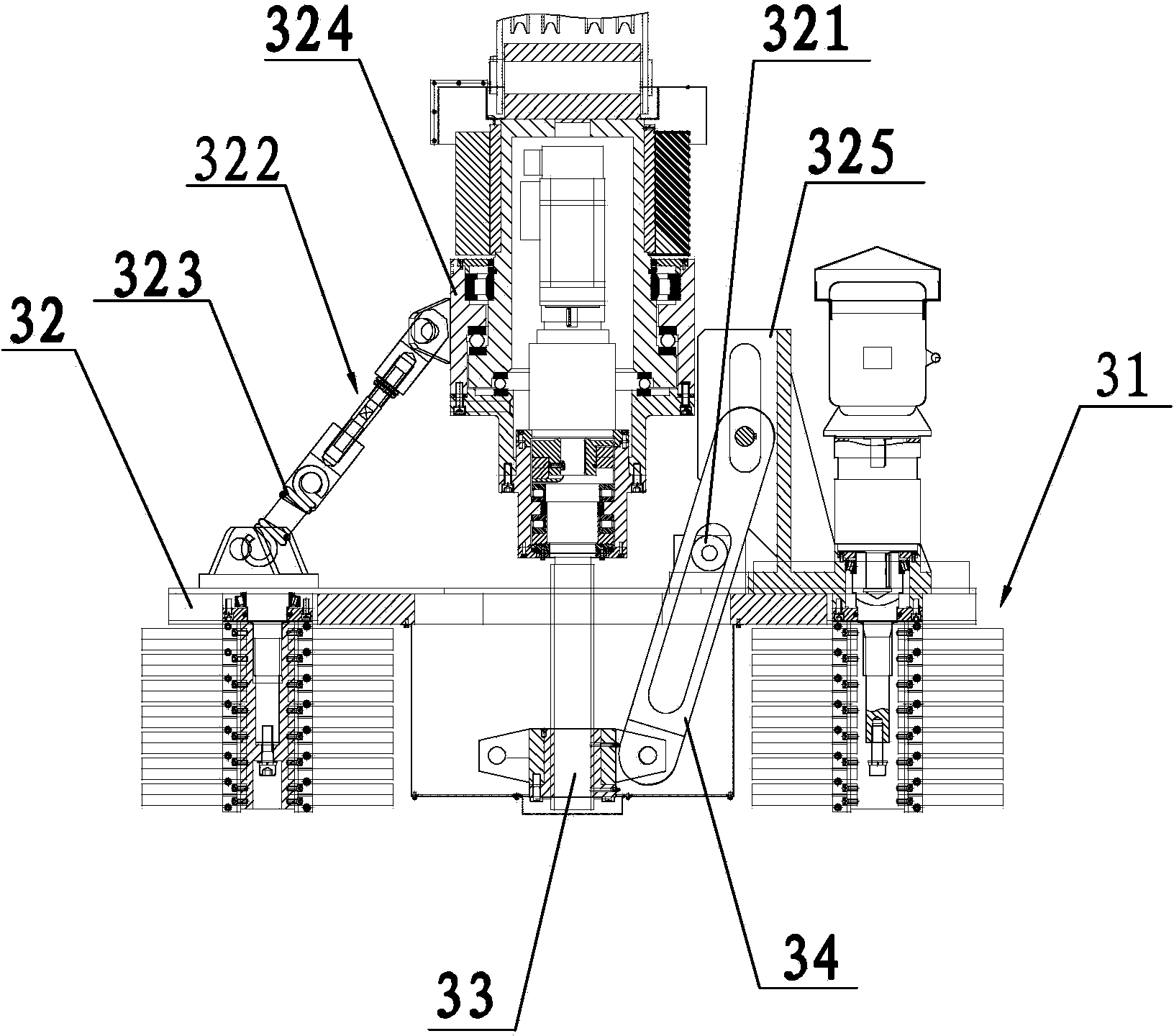 Inner-hole sweeping and grinding device for ingot molds