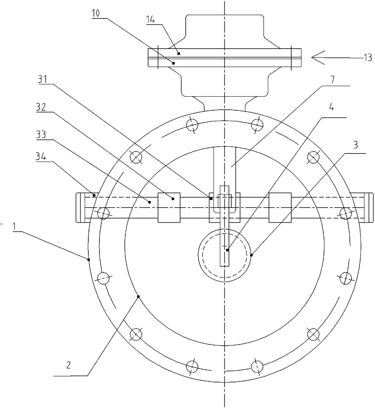 Double-curve pipe force valve