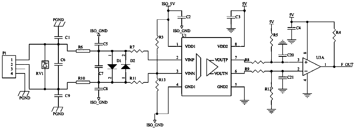 Frequency measuring system for universal voltage input power frequency signal