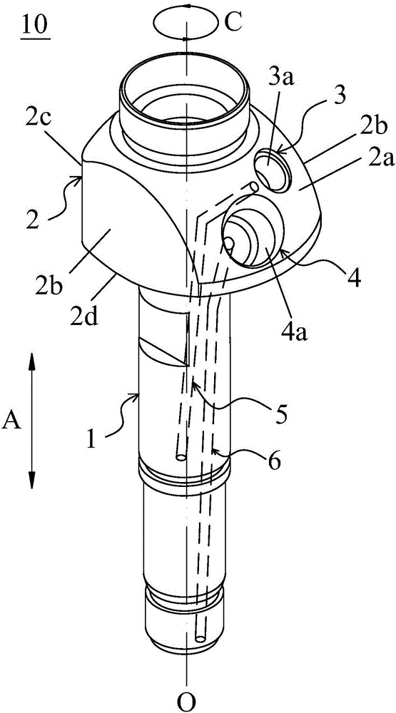 Electronic control high-pressure oil injector with oil inlet and return mounting structure having high degree of freedom