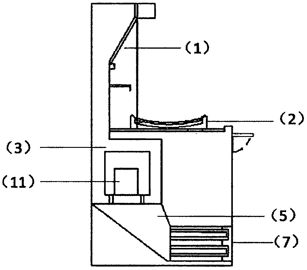 Internal air conditioner type cooling device for integrated stove